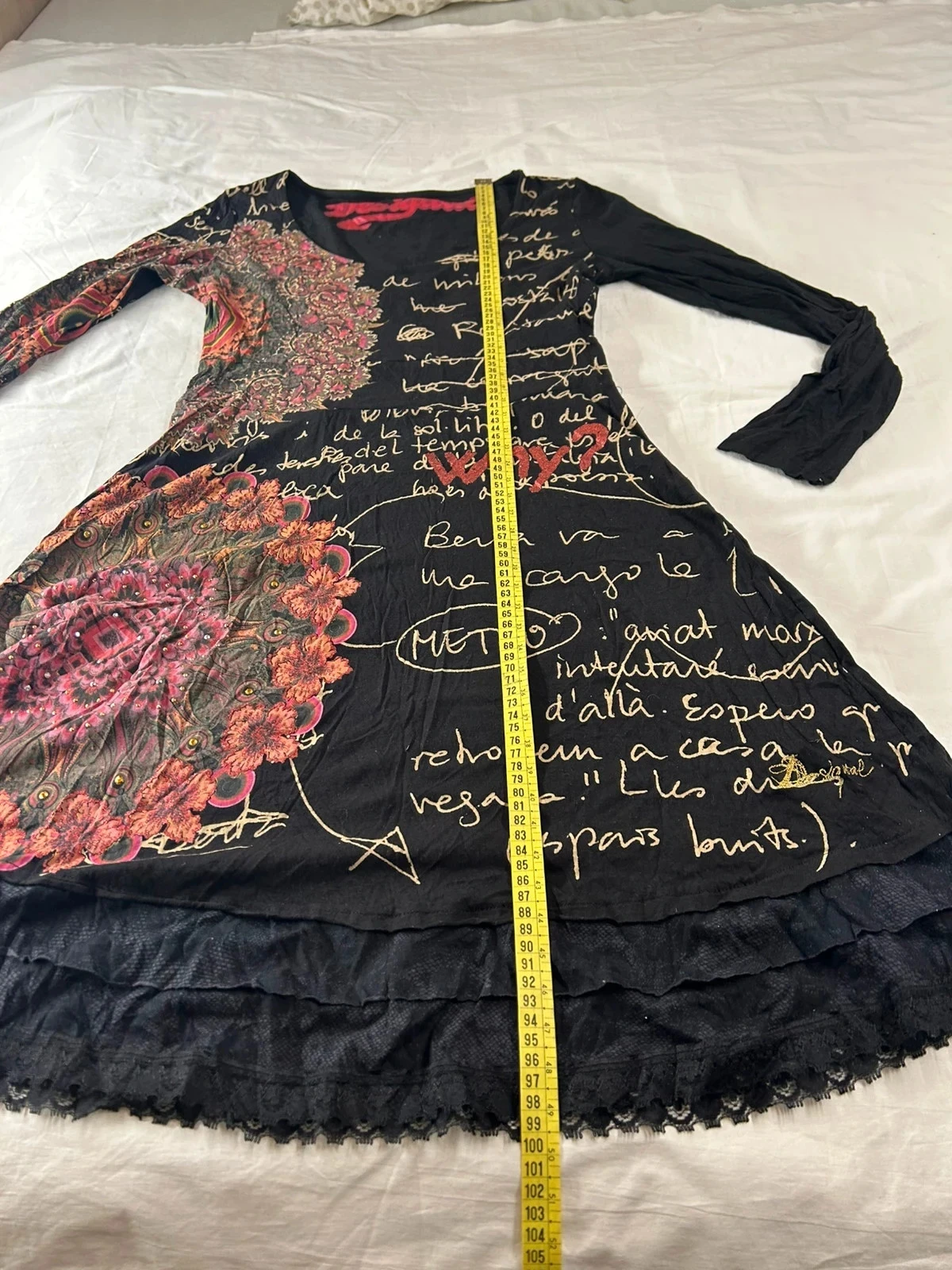 Vestido desigual vintage con motivos multicolor – photo 10